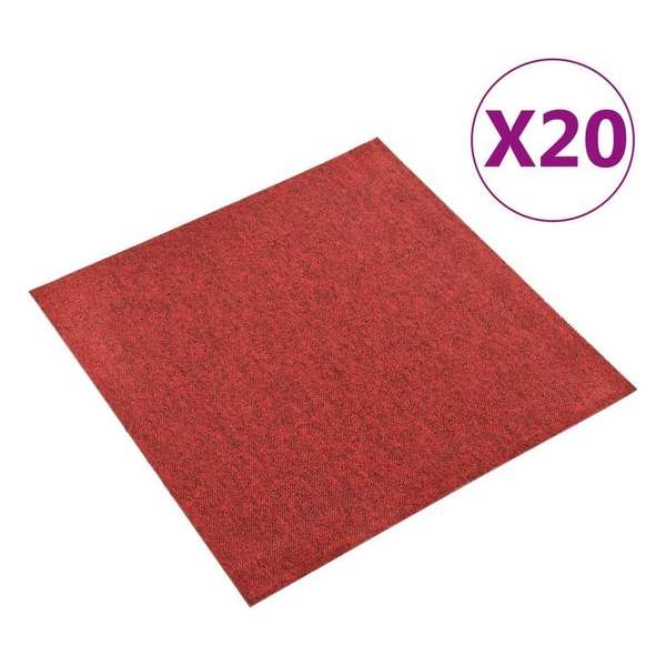 vidaXL Tapijttegels 20 st 5 m² 50x50 cm rood vidaXL Tapijttegels 20 st 5 m² 50x50 cm rood