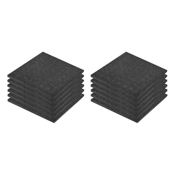 vidaXL Valtegels 12 st 50x50x3 cm rubber zwart vidaXL Valtegels 12 st 50x50x3 cm rubber zwart