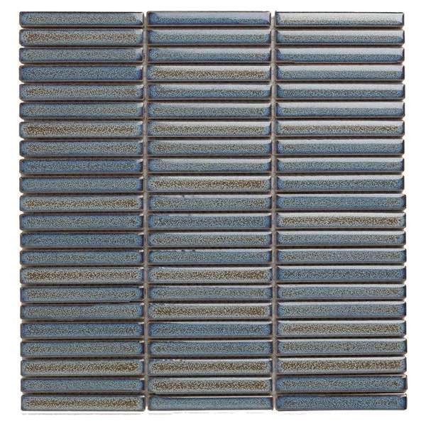 0,87m² - Mozaiek Tegels - Sevilla Kitkat mini's Grijs-Blauw spikkel Glans 1,2x9,2cm 0,87m² - Mozaiek Tegels - Sevilla Kitkat mini's Grijs-Blauw spikkel Glans 1,2x9,2cm