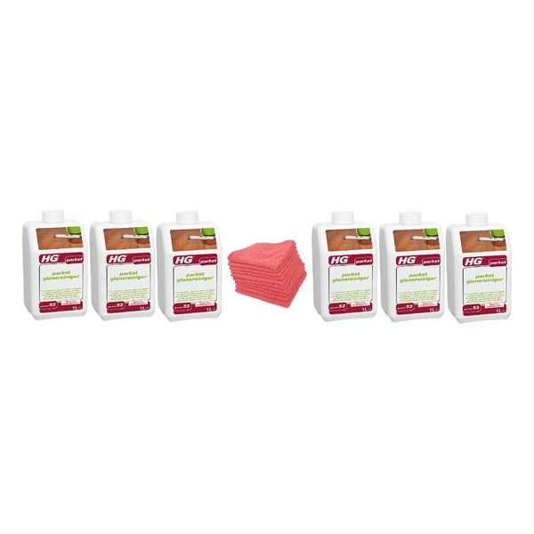 HG parket glansreiniger (HG product 53) Doos 6 Stuks + 10 Microvezeldoeken