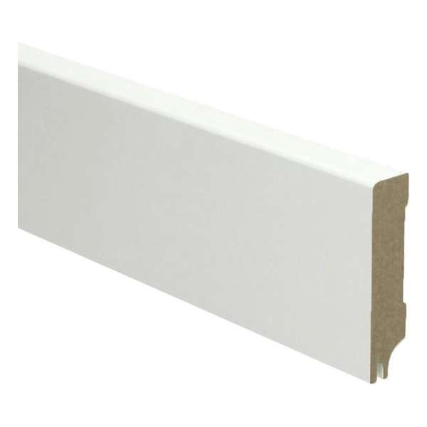 Hoge plinten - MDF - Moderne plint 70x15 mm - Wit - Voorgelakt - Uitsparing - RAL 9010 - Per stuk 2,4m Hoge plinten - MDF - Moderne plint 70x15 mm - Wit - Voorgelakt - Uitsparing - RAL 9010 - Per stuk 2,4m