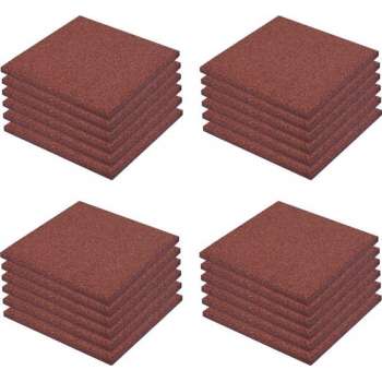 vidaXL Valtegels 24 st 50x50x3 cm rubber rood