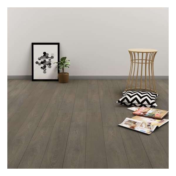 Vloerplanken zelfklevend 4,46 m² 3 mm PVC grijs en bruin Vloerplanken zelfklevend 4,46 m² 3 mm PVC grijs en bruin