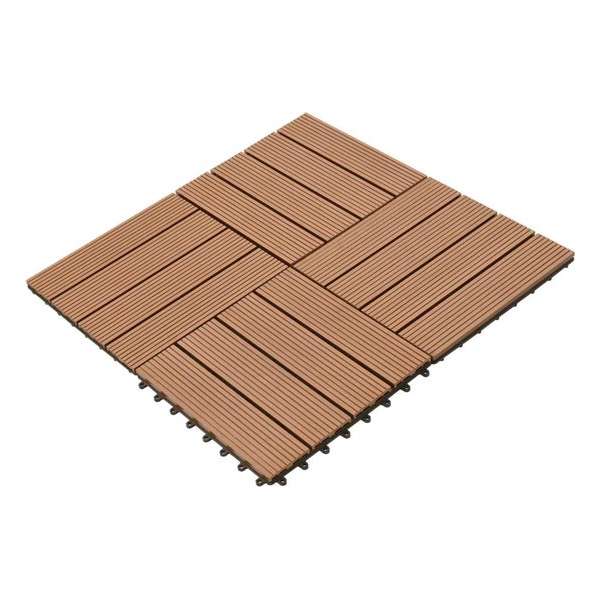 vidaXL 22 st Terrastegels 30x30 cm 2 m² HKC bruin