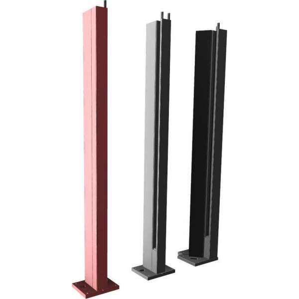 CLEAR VIEW LINE glazen balustrade -Eind paal - 900mm -RAL 9005 CLEAR VIEW LINE glazen balustrade -Eind paal - 900mm -RAL 9005