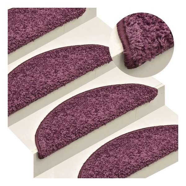 vidaXL Trapmatten 15 st 56x17x3 cm donkerpaars VDXL_322384 vidaXL Trapmatten 15 st 56x17x3 cm donkerpaars VDXL_322384