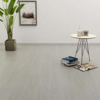 Vloerplanken zelfklevend 4,46 m² PVC lichtgrijs