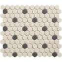 0,78m² -Mozaiek tegel London Hexagon Wit/Zwart 18 2,3x2,6