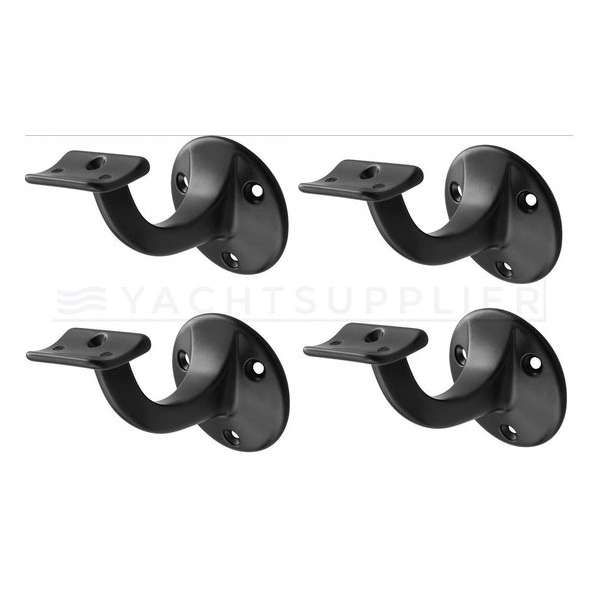 Leuninghouder zwart 65mm - Opschroef - Hol zadel Hermeta - 3500-70 - 4 stuks Leuninghouder zwart 65mm - Opschroef - Hol zadel Hermeta - 3500-70 - 4 stuks