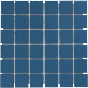 The Mosaic Factory London mozaïektegel 4.8x4.8x0.6cm voor vloer binnen en buiten vierkant porselein blauw mat met antislip