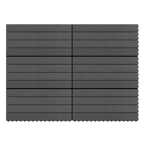 vidaXL Terrastegels 6 st 60x30 cm 1.08 m² HKC zwart vidaXL Terrastegels 6 st 60x30 cm 1.08 m² HKC zwart