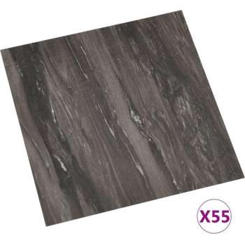 vidaXL Vloerplanken zelfklevend 55 st 5.11 m² PVC donkergrijs