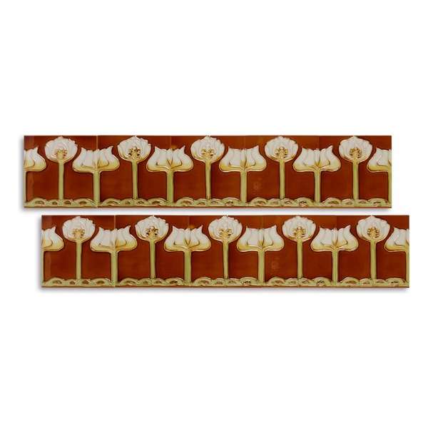 Set van 10 Art Nouveau Tegels Set van 10 Art Nouveau Tegels