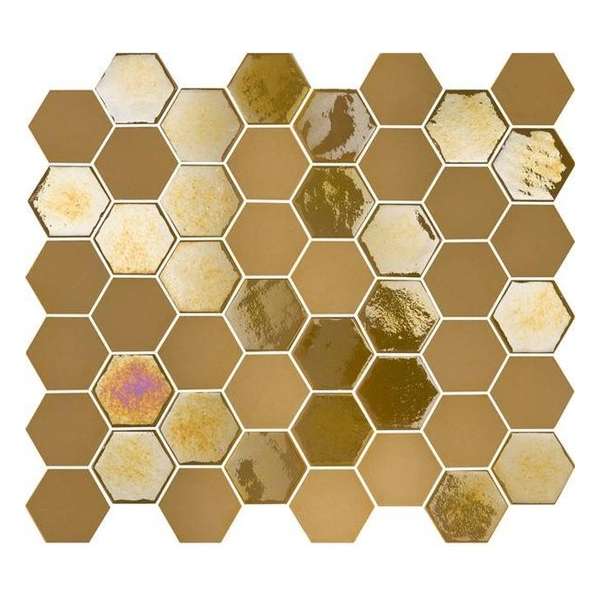1m² -Mozaiek Valencia Hexagon Mosterd 4,3x4,9 1m² -Mozaiek Valencia Hexagon Mosterd 4,3x4,9