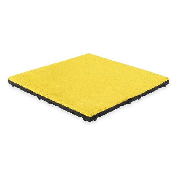 Rubber tegel met EPDM toplaag - 50 x 50 cm - 45 mm - Geel (RAL 1012) Rubber tegel met EPDM toplaag - 50 x 50 cm - 45 mm - Geel (RAL 1012)