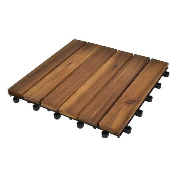 vidaXL Terrastegels verticaal patroon 30 x 30 cm Acacia set van 20 vidaXL Terrastegels verticaal patroon 30 x 30 cm Acacia set van 20