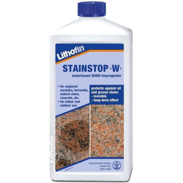 Lithofin - Vlekstop W - Speciale wateroplosbare impregnering UNIVERSEEL (binnen en buiten) - 1L Lithofin - Vlekstop W - Speciale wateroplosbare impregnering UNIVERSEEL (binnen en buiten) - 1L