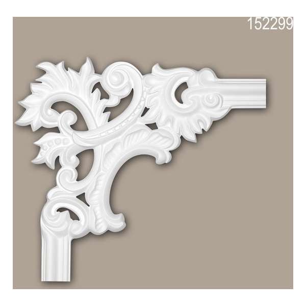 Hoekstuk 152299 Profhome Sierelement rococo barok stijl wit Hoekstuk 152299 Profhome Sierelement rococo barok stijl wit