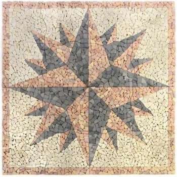 Mozaiek medallion windroos 120 x 120