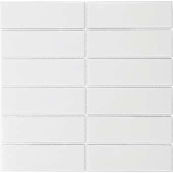 0,86m² - Mozaiek Tegels - Barcelona Rechthoek Wit Glans 4,5x14,5cm