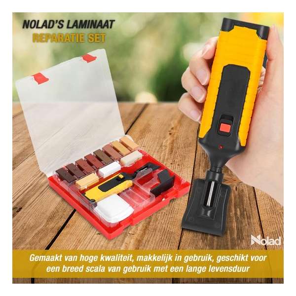 Nolad reparatieset voor laminaat & hout - 11 kleuren Hard Wax staven Nolad reparatieset voor laminaat & hout - 11 kleuren Hard Wax staven