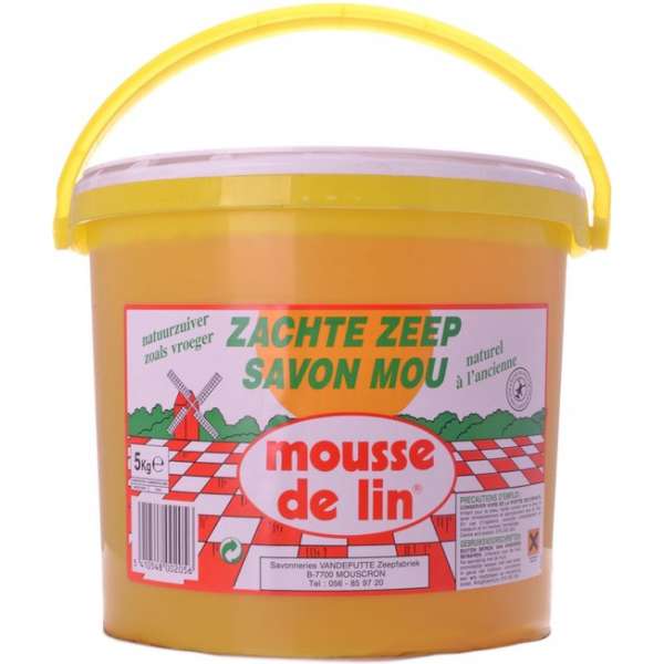 Mousse De Lin - Natuurlijke Zachte Bruine Zeep met Lijnolie - Emmer 5 kg Mousse De Lin - Natuurlijke Zachte Bruine Zeep met Lijnolie - Emmer 5 kg