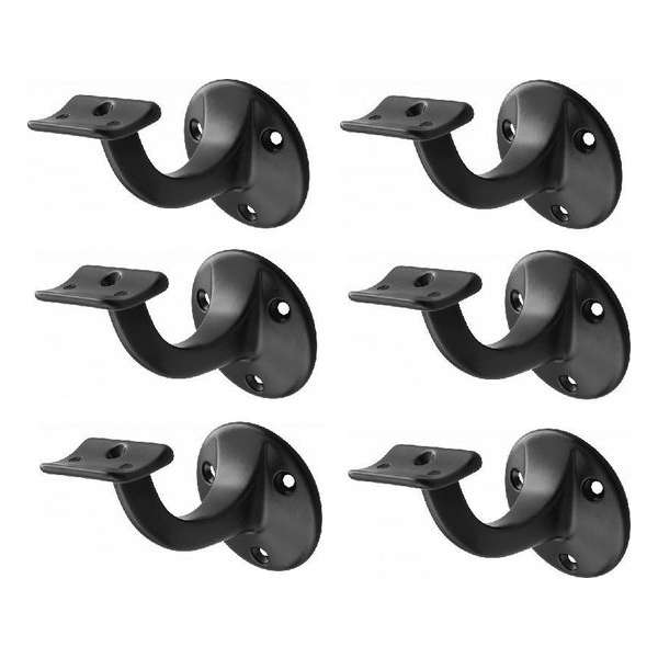 Leuninghouder zwart - Opschroef - Hol zadel Hermeta - 3500-70 - 6 stuks Leuninghouder zwart - Opschroef - Hol zadel Hermeta - 3500-70 - 6 stuks