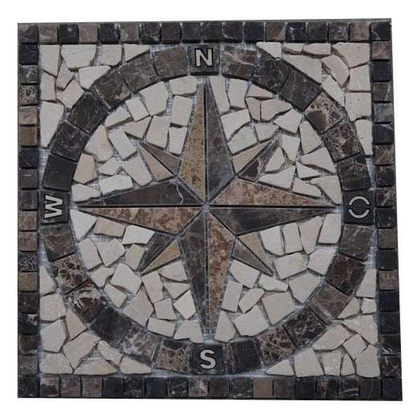 Mozaiek medallion windroos 30 x 30 Mozaiek medallion windroos 30 x 30