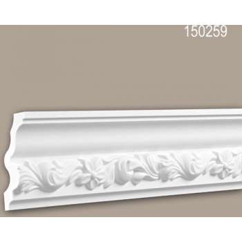 Kroonlijst 150259 Profhome Sierlijst Lijstwerk rococo barok stijl wit 2 m