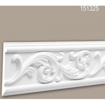Wandlijst 151325 Profhome Lijstwerk Sierlijst rococo barok stijl wit 2 m