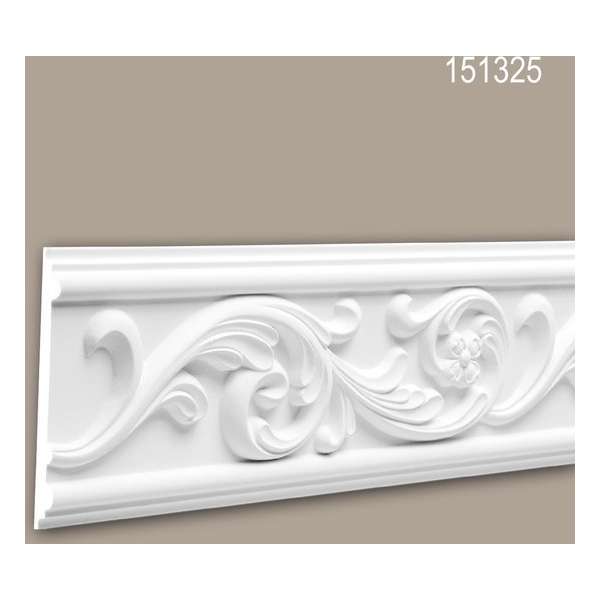 Wandlijst 151325 Profhome Lijstwerk Sierlijst rococo barok stijl wit 2 m