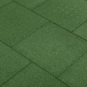 vidaXL Valtegels 6 st 50x50x3 cm rubber groen