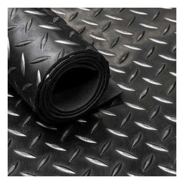 Rubber op rol, Rubber loper, diamant structuur, 100 cm breed, per strekkende meter, maximaal 10 meter aan 1 stuk Rubber op rol, Rubber loper, diamant structuur, 100 cm breed, per strekkende meter, maximaal 10 meter aan 1 stuk