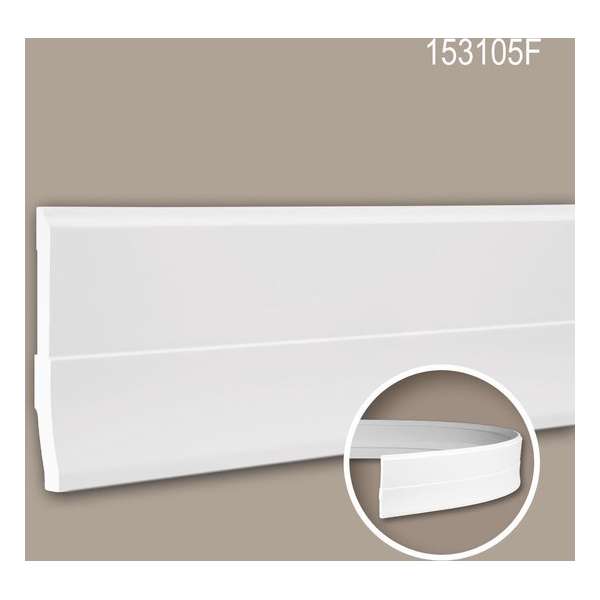 Plint 153105F Profhome Lijstwerk flexibele lijst Sierlijst modern design wit 2 m Plint 153105F Profhome Lijstwerk flexibele lijst Sierlijst modern design wit 2 m
