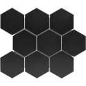 0,76m² - Mozaiek Tegels - Barcelona Hexagon Zwart Mat 9,5x11