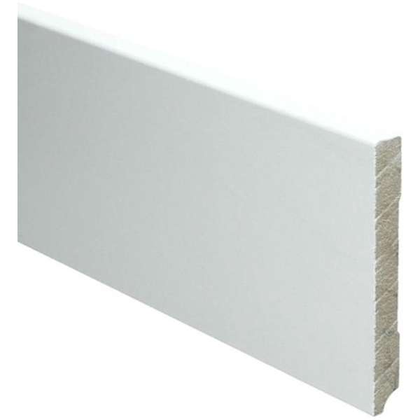Hoge plinten - MDF - Moderne plint 150x18 mm - Wit - Voorgelakt - RAL 9016 - Per stuk 2,4m Hoge plinten - MDF - Moderne plint 150x18 mm - Wit - Voorgelakt - RAL 9016 - Per stuk 2,4m