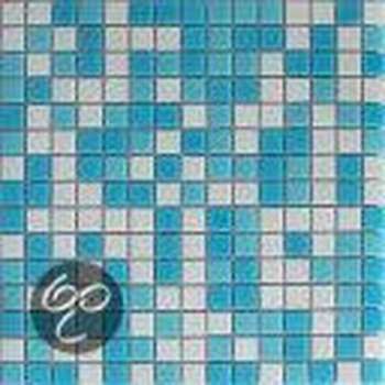 Alberello Mozaiek Glas mix wit/blauw 2,0x2,0x0,4 cm -  Mix, Wit, blauw Prijs per 1,39 m2.