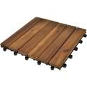 Terrastegels verticaal - Acaciahout - Bruin - 30x30x2.4 cm - Kunststof - 30 stuks