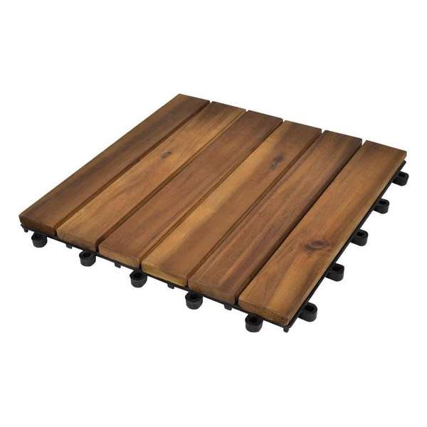 Terrastegels verticaal - Acaciahout - Bruin - 30x30x2.4 cm - Kunststof - 30 stuks Terrastegels verticaal - Acaciahout - Bruin - 30x30x2.4 cm - Kunststof - 30 stuks
