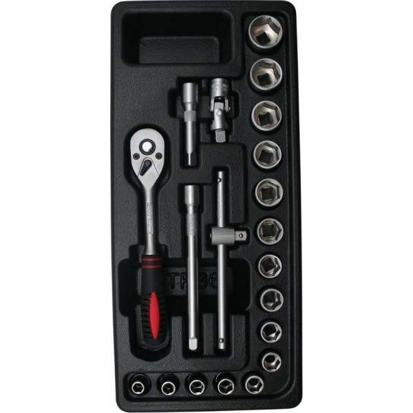 Hofftech Gevulde Gereedschapswagen-Tray Dopsleutelset 3/8" (20 Delig) Hofftech Gevulde Gereedschapswagen-Tray Dopsleutelset 3/8" (20 Delig)
