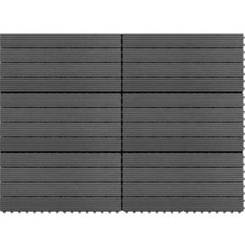 vidaXL Tegels 6 st 1m² 60x30 cm HKC grijs