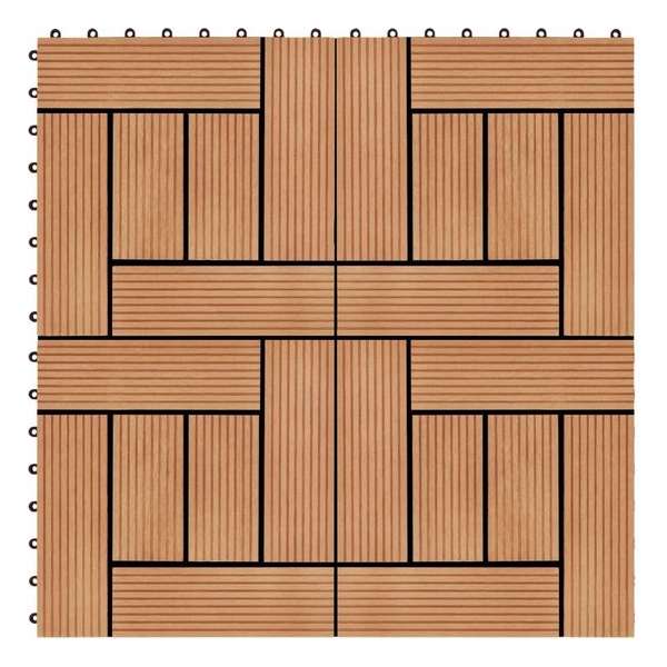 Terrastegels 30x30 cm 1 m² HKC teakkleur 11 st Terrastegels 30x30 cm 1 m² HKC teakkleur 11 st