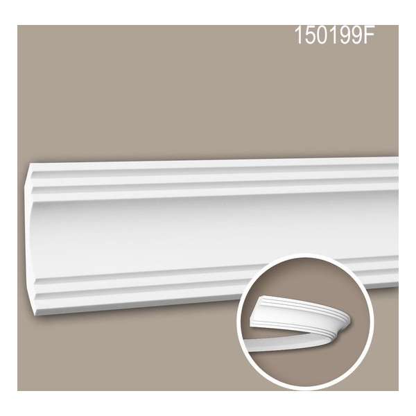 Kroonlijst 150199F Profhome Sierlijst flexibele lijst Lijstwerk modern design wit 2 m Kroonlijst 150199F Profhome Sierlijst flexibele lijst Lijstwerk modern design wit 2 m