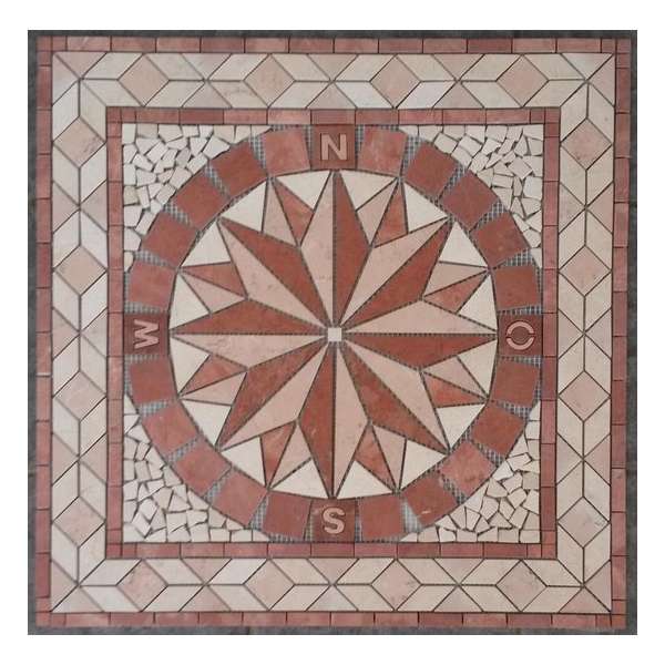 Mozaiek medallion windroos 67 x 67 Mozaiek medallion windroos 67 x 67