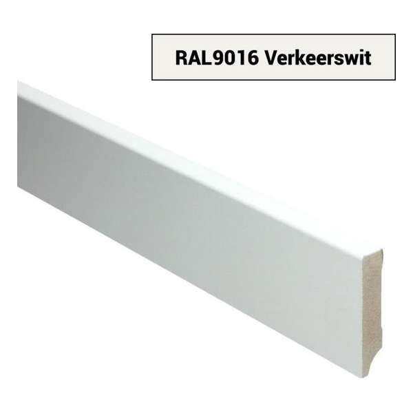 Hoge plinten - MDF - Moderne plint 70x15 mm - Wit - Voorgelakt - RAL 9016 - Per stuk 2,4m Hoge plinten - MDF - Moderne plint 70x15 mm - Wit - Voorgelakt - RAL 9016 - Per stuk 2,4m