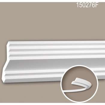 Kroonlijst 150276F Profhome Lijstwerk flexibele lijst Sierlijst modern design wit 2 m