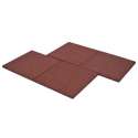 Valtegels - Rubber - Rood -  50x50x3 cm - 18 st