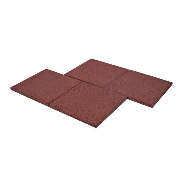 Valtegels - Rubber - Rood - 50x50x3 cm - 18 st Valtegels - Rubber - Rood - 50x50x3 cm - 18 st