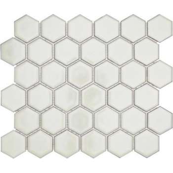 0,91m² - Mozaiek Tegels - Barcelona Hexagon Zacht wit 5,1x5,9