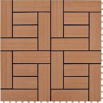 Terrastegels 11 stuks 30 x 30 cm WPC 1 m2 bruin